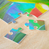 Abstracte psychedelische bloemen legpuzzel (Zijkant)