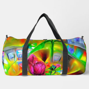 Abstracte psychedelische bloemen plunjezak