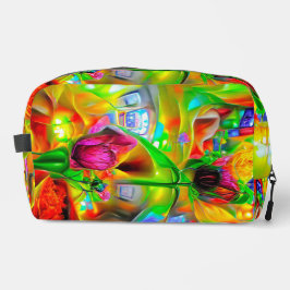 Abstracte psychedelische bloemen toilettasje