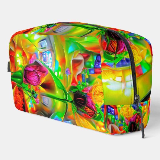 Abstracte psychedelische bloemen toilettasje (Rechterhoek)