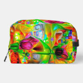 Abstracte psychedelische bloemen toilettasje (Achterkant)