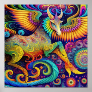 Abstracte Psychedelische Creature Art Poster