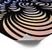 Abstracte psychedelische golvende lijnen levendig poster (Hoek)