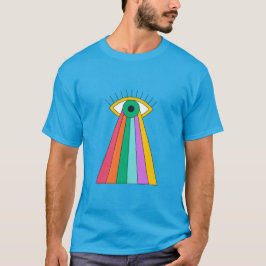 Abstracte Psychedelische ogen met regenboog T-shirt