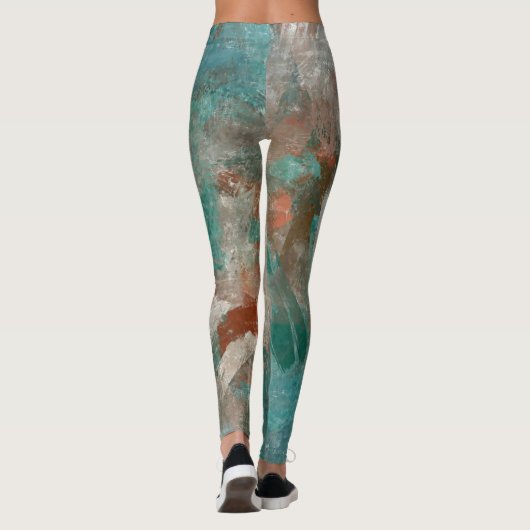 Abstracte psychedelische streken textuur. leggings (Achterkant)