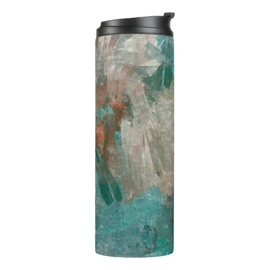 Abstracte psychedelische streken textuur. thermosbeker (Gedraaid links)