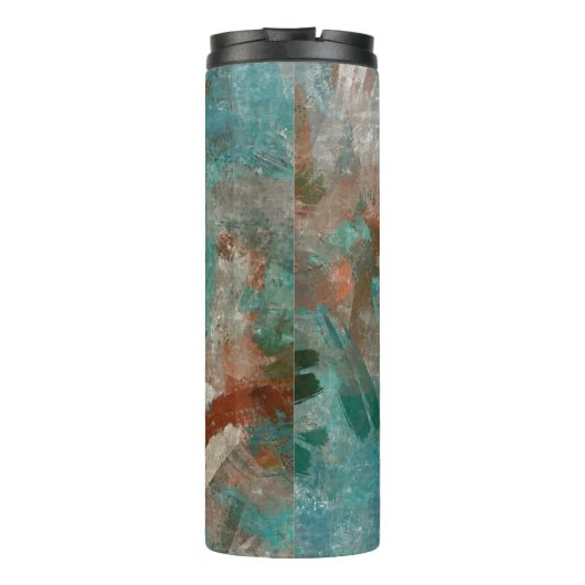 Abstracte psychedelische streken textuur. thermosbeker (Achterkant)