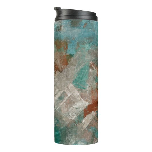 Abstracte psychedelische streken textuur. thermosbeker (Geroteerd rechts)
