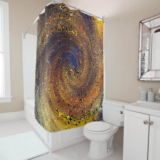 Abstracte psychedelische wervelpatroon kleurrijke douchegordijn (In situ)