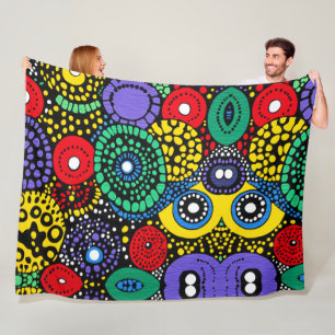 Abstracte puntkunst 2 fleece deken