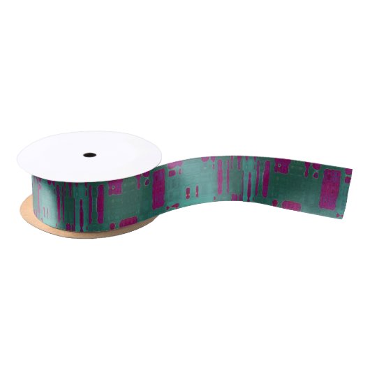 Abstracte Puple/Turquoise Ribbon Satijnen Lint (Spoel)