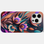 Abstracte Purpul Khaki Grey Fractal Flower Case-Mate iPhone Case (Achterkant (horizontaal))