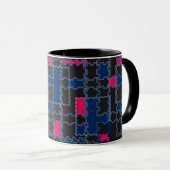Abstracte puzzelstukken elementen patchwork geomet mok (Voorkant rechts)