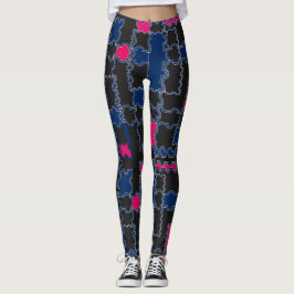 Abstracte puzzelstukonderdelen patchwerkgeometrie leggings