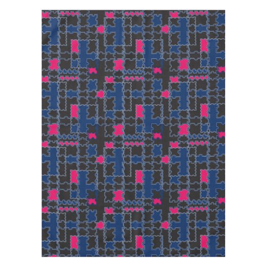 Abstracte puzzelstukonderdelen patchwerkgeometrie tafelkleed (Voorkant)