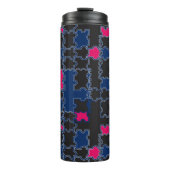 Abstracte puzzelstukonderdelen patchwerkgeometrie thermosbeker (Voorkant)