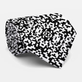 Abstracte QR-code modern zwart-wit patroon Stropdas (Opgerold)