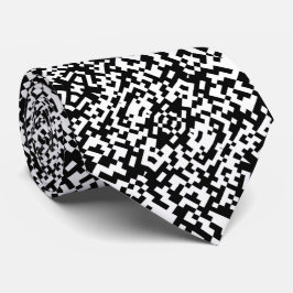 Abstracte QR-code modern zwart-wit patroon Stropdas