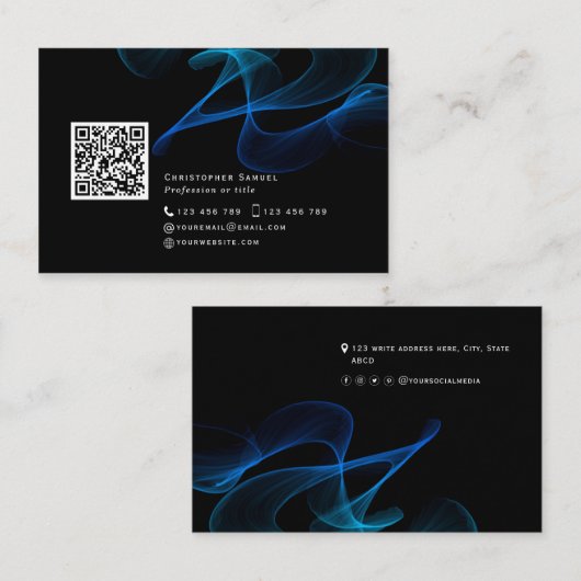 Abstracte QR-codenetwerken sociale media Modern Bu Visitekaartje (Voorkant / Achterkant)