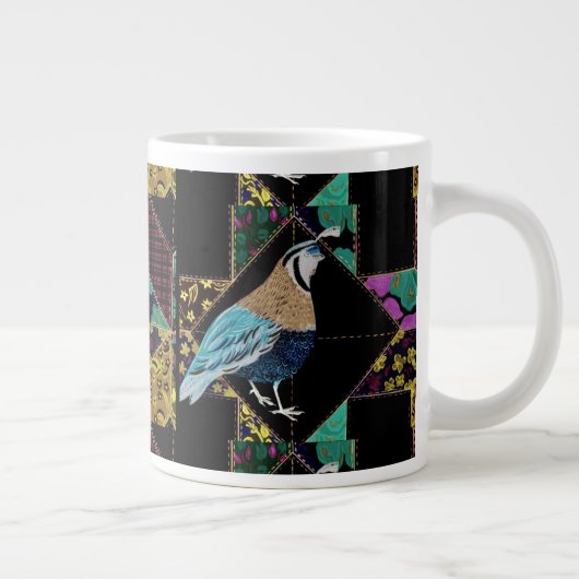 Abstracte Quail Coffee Cup Grote Koffiekop (Rechts)