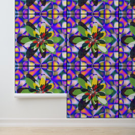 Abstracte Quantum Bloemige Mandala Kunst ontwerp  Behang