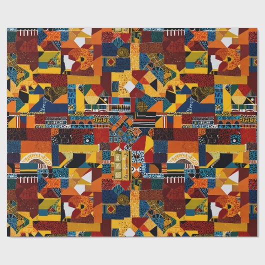 Abstracte Quilt Patchwork Gift voor Afro-Amerikaan Cadeaupapier (Vlak)