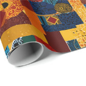 Abstracte Quilt Patchwork Gift voor Afro-Amerikaan Cadeaupapier (Rol Hoek)