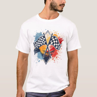 Abstracte Racing Flag Graphic voor T-shirts