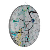 Abstracte racks in groen geel blauw dartbord (Voorkant Links)