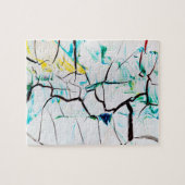 Abstracte racks in groen geel blauw legpuzzel (Horizontaal)