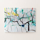 Abstracte racks in groen geel blauw legpuzzel (Horizontaal)