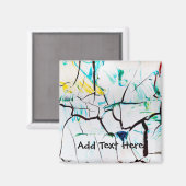 Abstracte racks in groen geel blauw magneet (Voorkant / Achterkant)