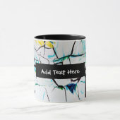 Abstracte racks in groen geel blauw mok (Midden)