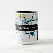 Abstracte racks in groen geel blauw mok (Midden)