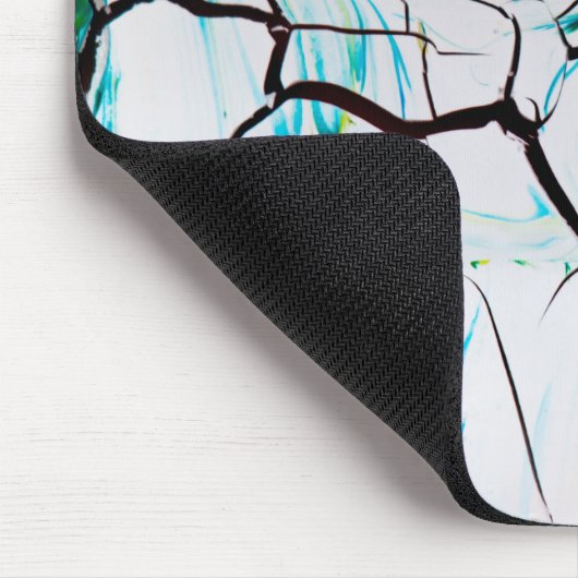 Abstracte racks in groen geel blauw muismat (Hoek)