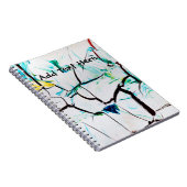 Abstracte racks in groen geel blauw notitieboek (Rechterzijde)