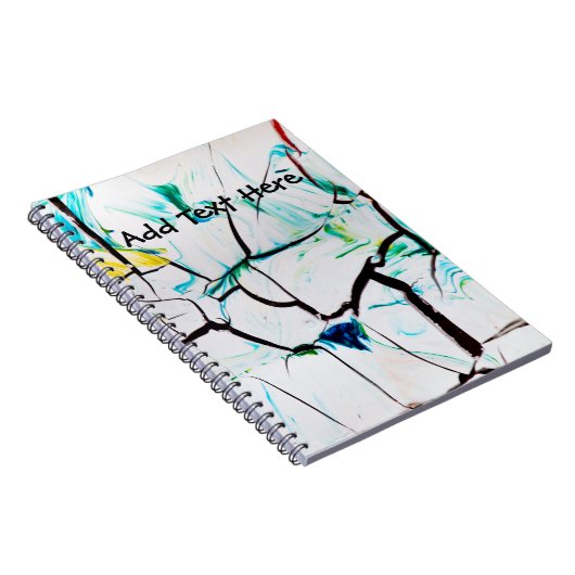 Abstracte racks in groen geel blauw notitieboek (Rechterzijde)