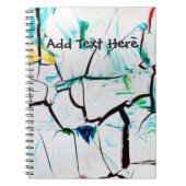 Abstracte racks in groen geel blauw notitieboek (Voorkant)