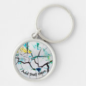 Abstracte racks in groen geel blauw sleutelhanger (Voorkant)