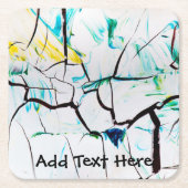 Abstracte racks in groen, geel en blauw kartonnen onderzetters (Voorkant)