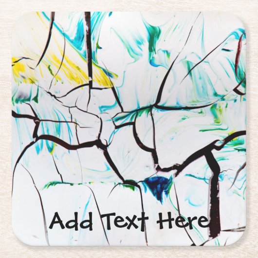 Abstracte racks in groen, geel en blauw kartonnen onderzetters (Voorkant)