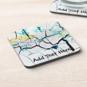 Abstracte racks met groen geel en blauw bier onderzetter (Linkerzijde)