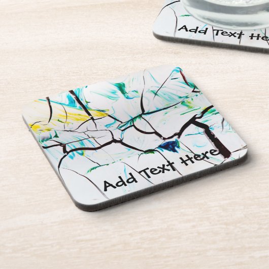 Abstracte racks met groen geel en blauw bier onderzetter (Linkerzijde)