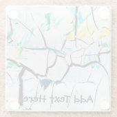 Abstracte racks met groen geel en blauw glazen onderzetter (Achterkant)