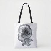 Abstracte Radiale Lijn Kunst Bloem Botanische Bood Tote Bag (Voorkant)