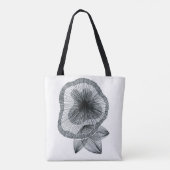 Abstracte Radiale Lijn Kunst Bloem Botanische Bood Tote Bag (Achterkant)