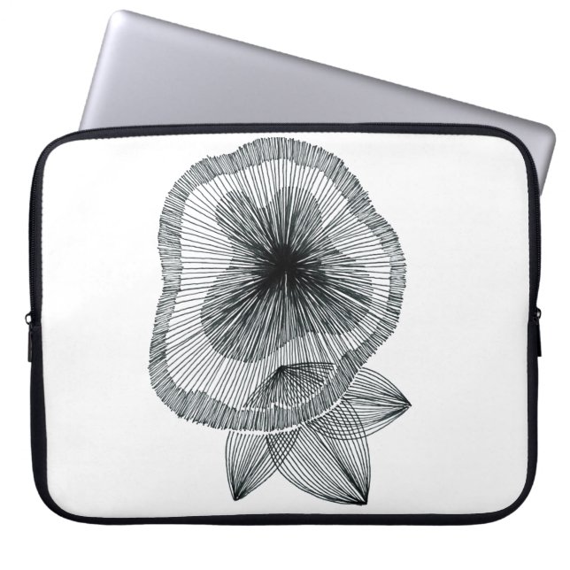 Abstracte Radiale Lijn Kunst Bloem Laptop Hoes (Voorkant)
