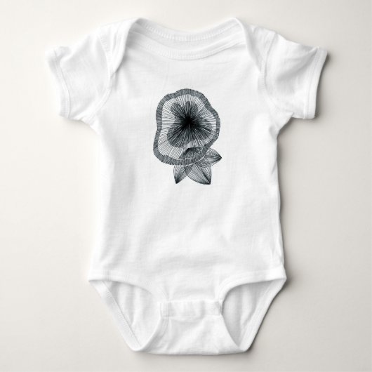 Abstracte Radiale Lijnkunst Bloem Baby Body Romper (Voorkant)
