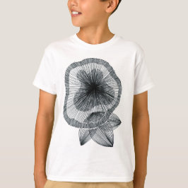 Abstracte Radiale Lijnkunst Bloem Kids T-Shirt