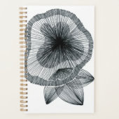 Abstracte Radiale Lijnkunst Bloem Spiraal Planner (Voorkant)